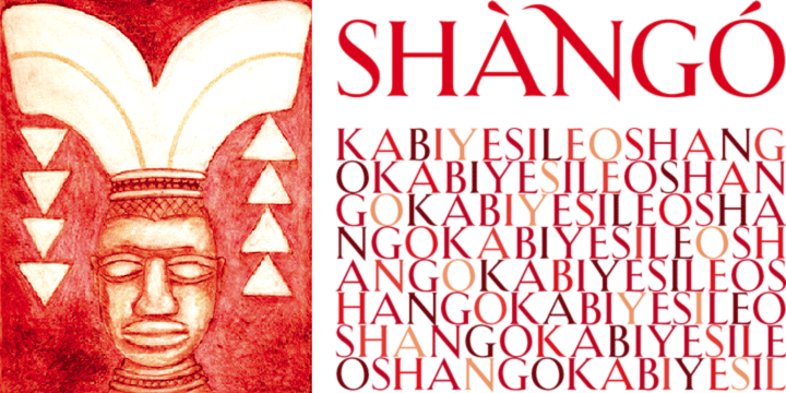 Beispiel einer Shango Regular-Schriftart